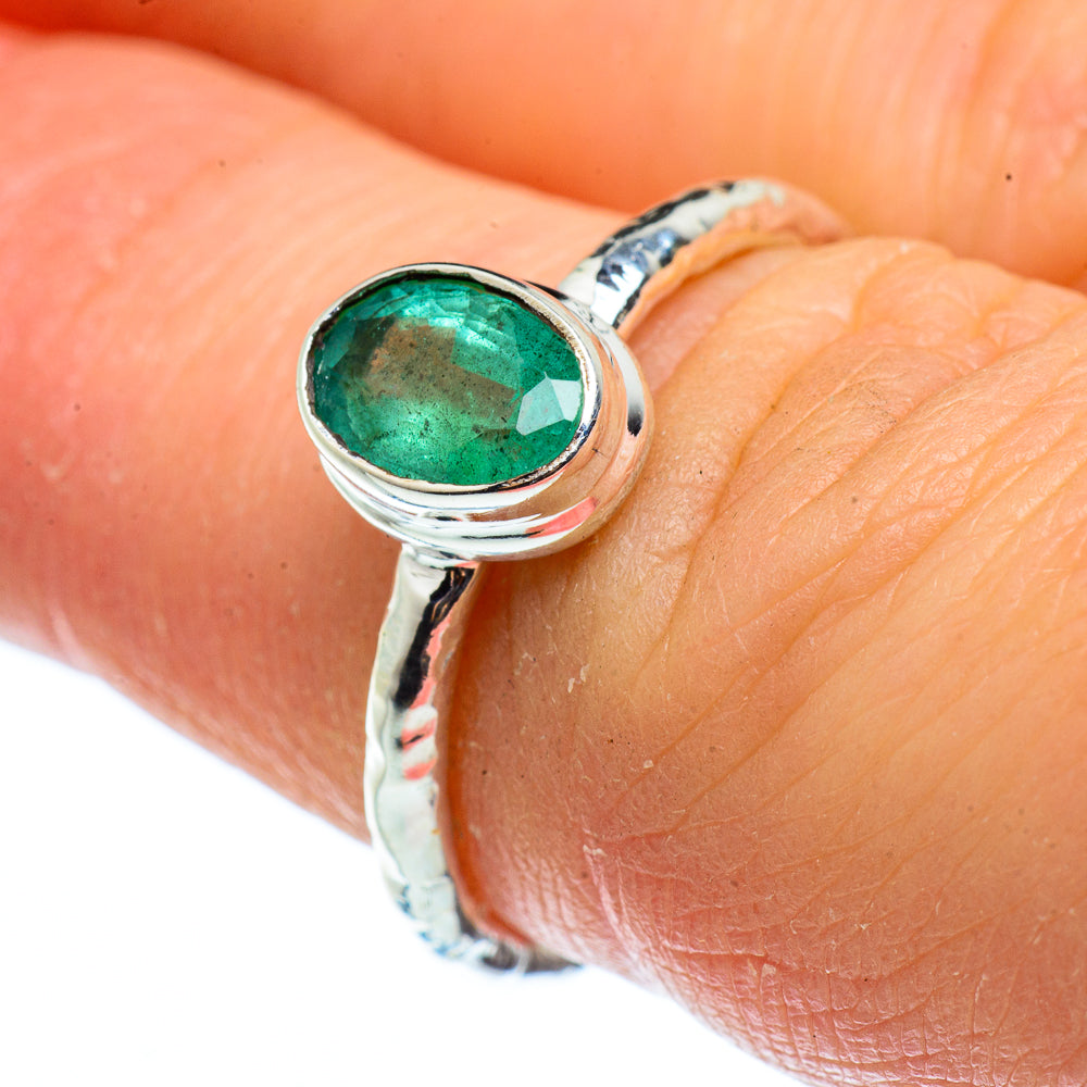 Zambian Emerald Rings handcrafted by Ana Silver Co - RING40867