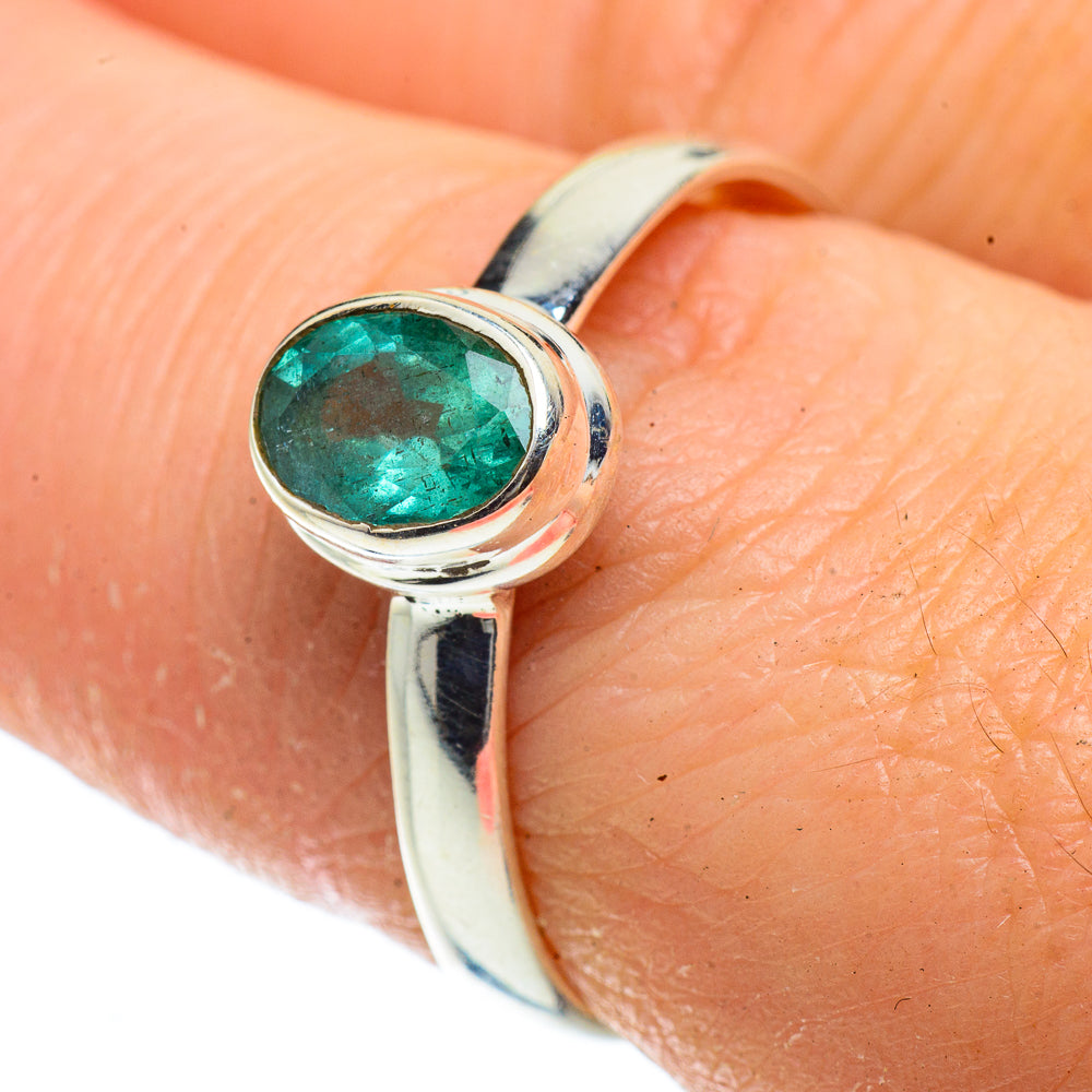 Zambian Emerald Rings handcrafted by Ana Silver Co - RING41020