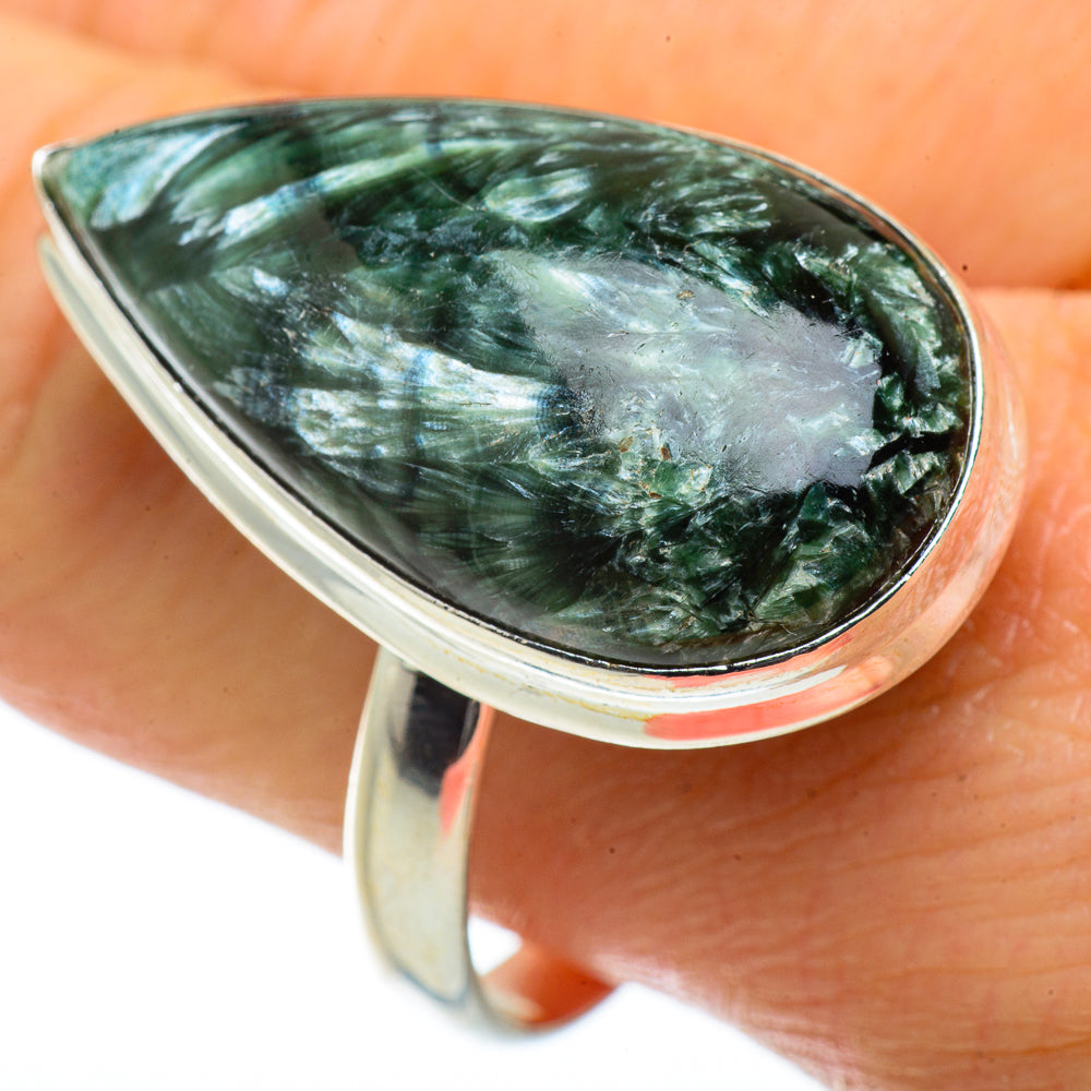 Seraphinite Rings handcrafted by Ana Silver Co - RING41125