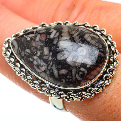 Crinoid Fossil Rings handcrafted by Ana Silver Co - RING41152