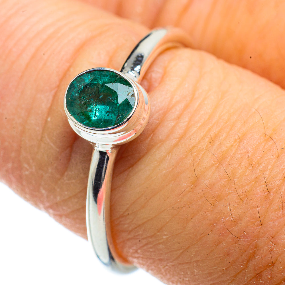 Zambian Emerald Rings handcrafted by Ana Silver Co - RING41297