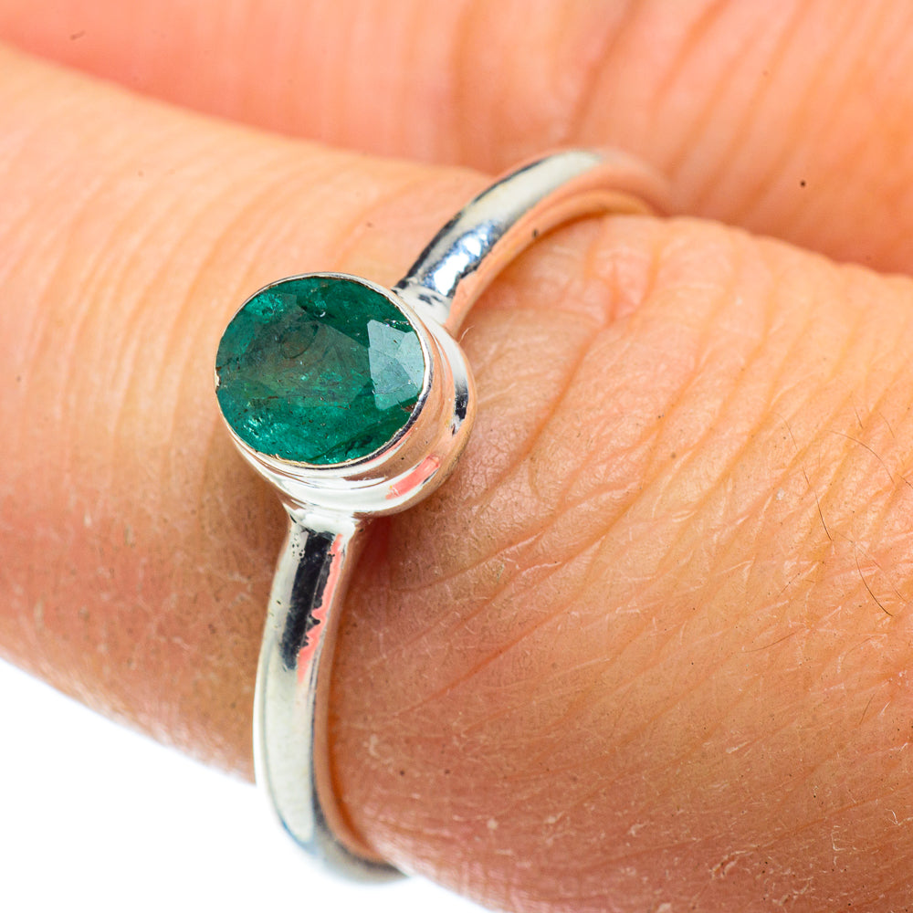 Zambian Emerald Rings handcrafted by Ana Silver Co - RING41407