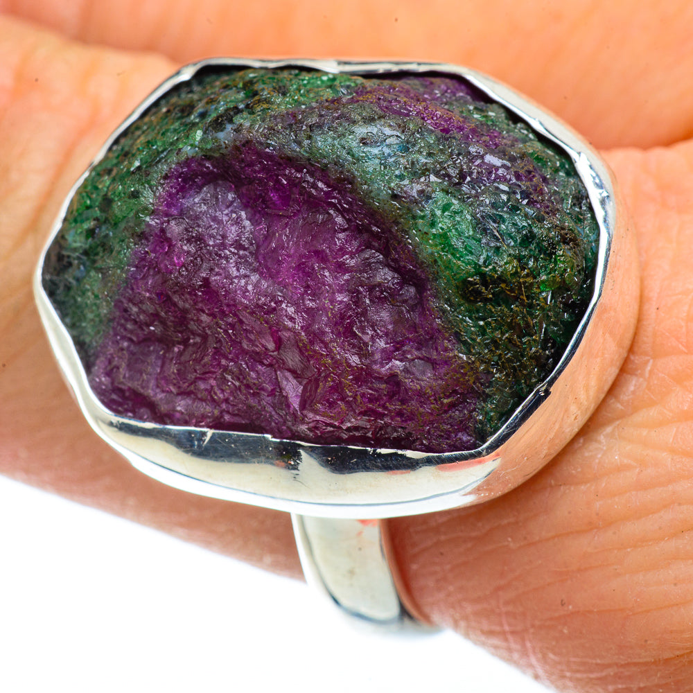 Ruby Zoisite Rings handcrafted by Ana Silver Co - RING41564