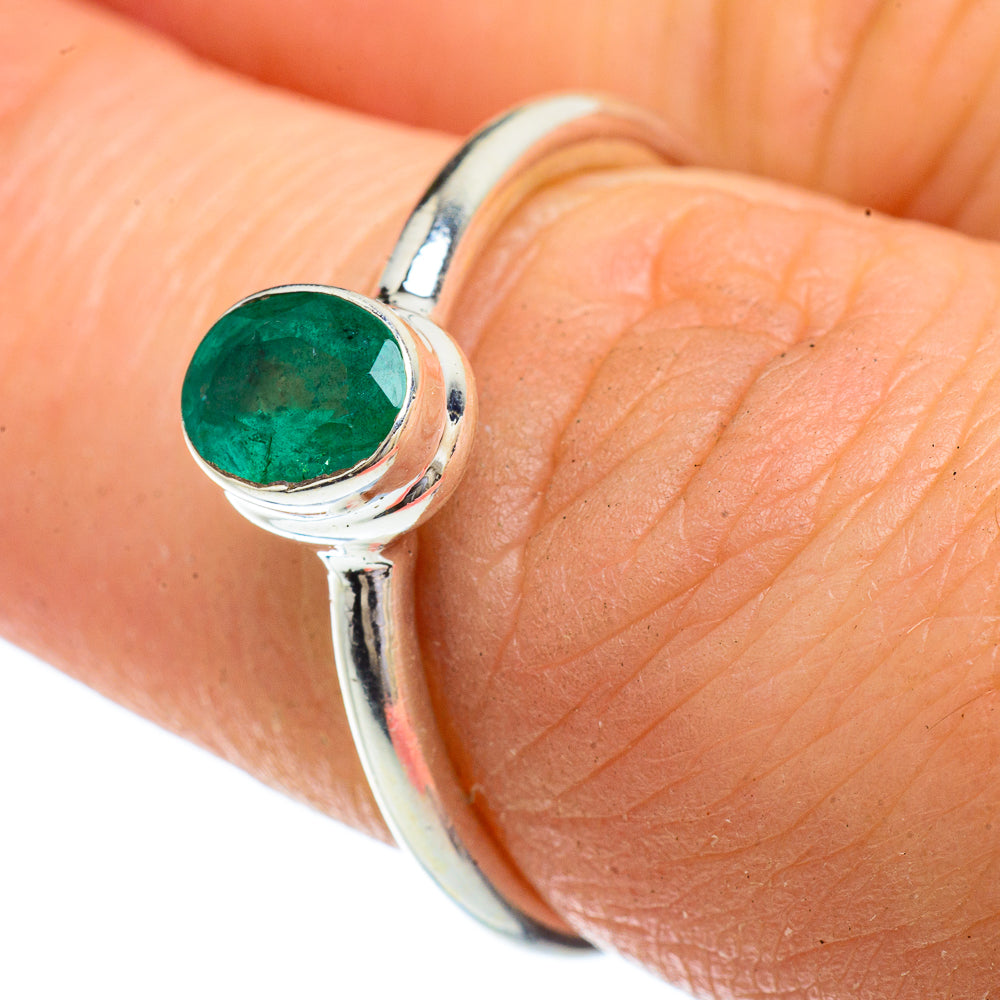 Zambian Emerald Rings handcrafted by Ana Silver Co - RING41659