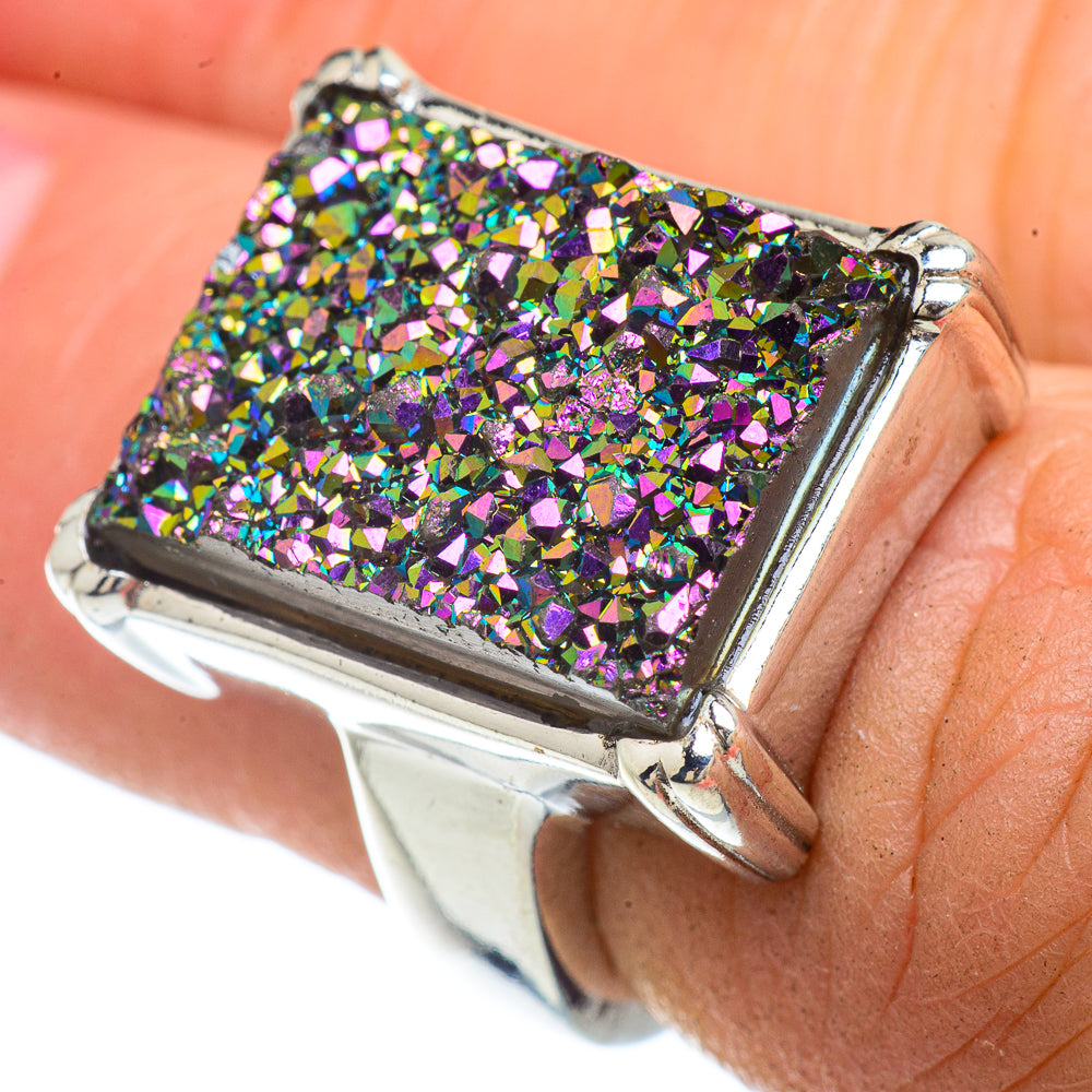 Titanium Druzy Rings handcrafted by Ana Silver Co - RING41713