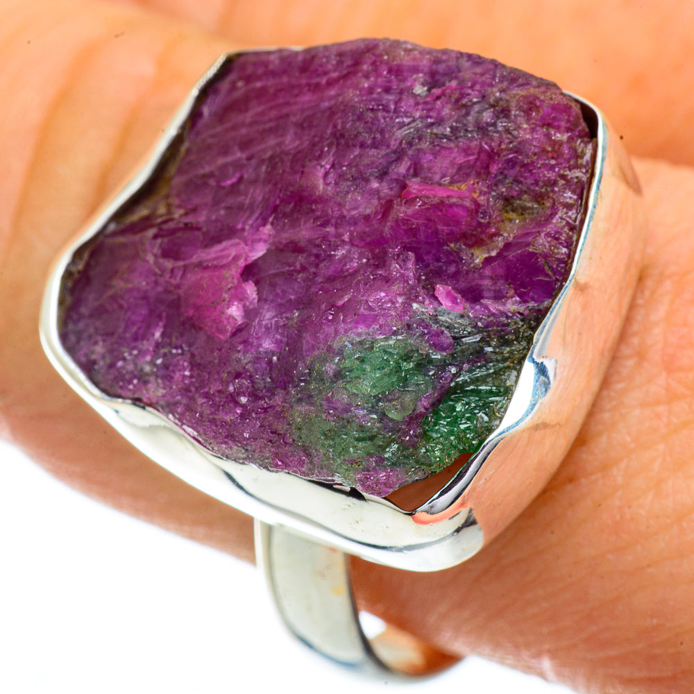 Ruby Zoisite Rings handcrafted by Ana Silver Co - RING41840