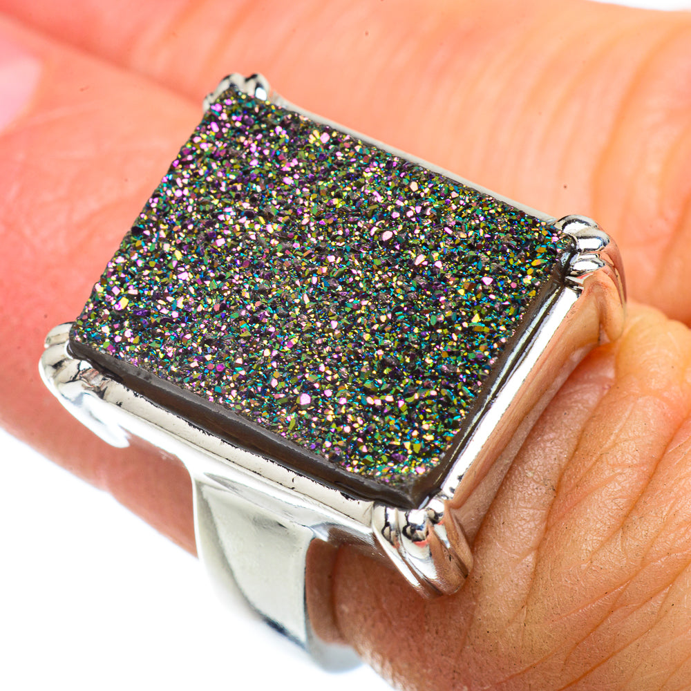 Titanium Druzy Rings handcrafted by Ana Silver Co - RING42114
