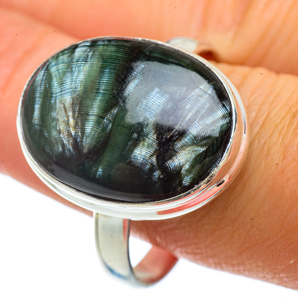 Seraphinite Rings handcrafted by Ana Silver Co - RING42160