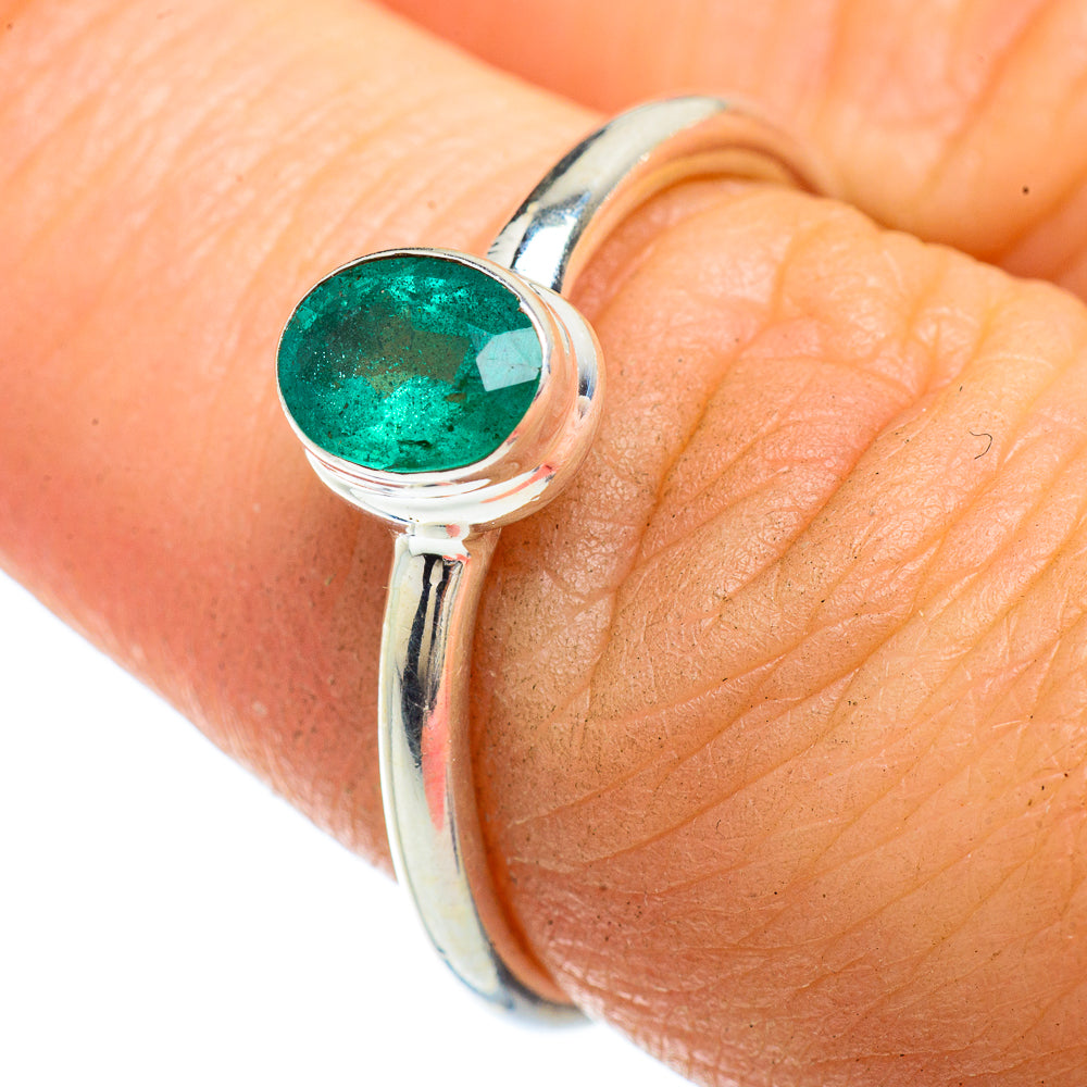 Zambian Emerald Rings handcrafted by Ana Silver Co - RING42196