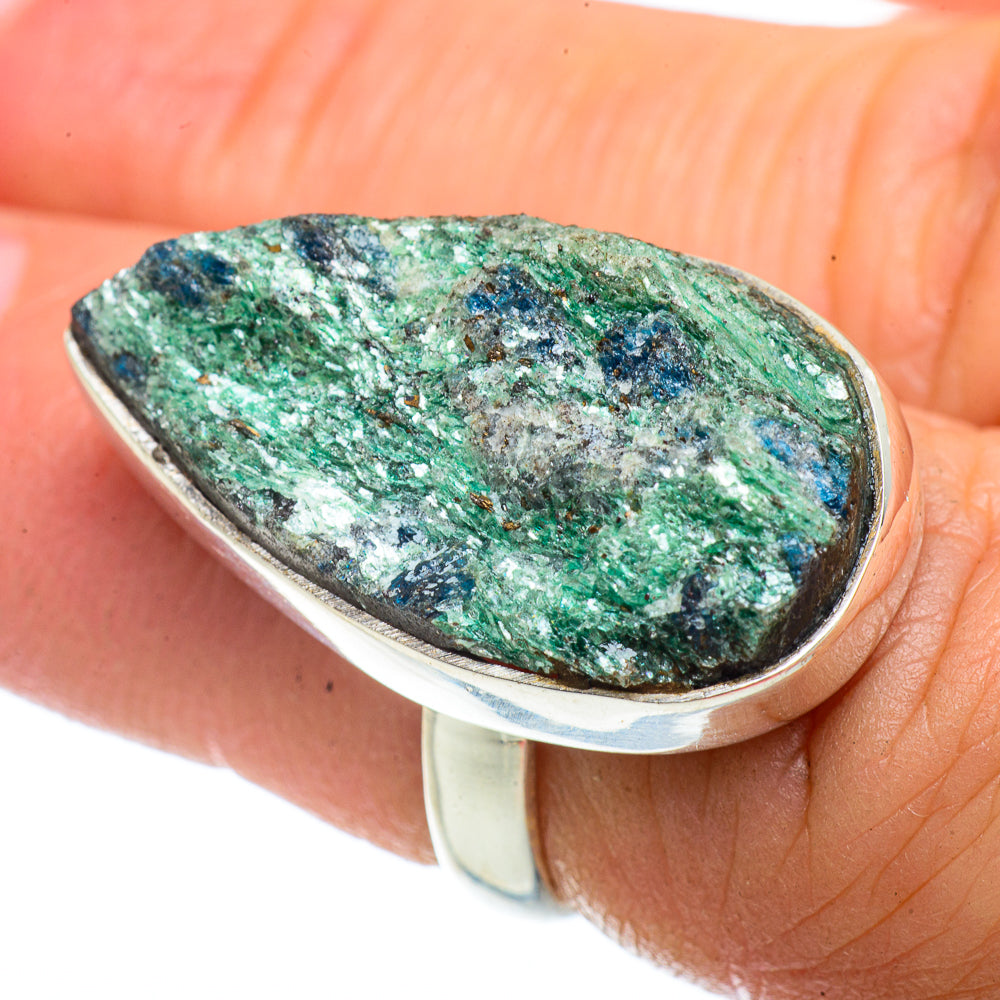 Green Fuchsite Crystal Rings handcrafted by Ana Silver Co - RING42341