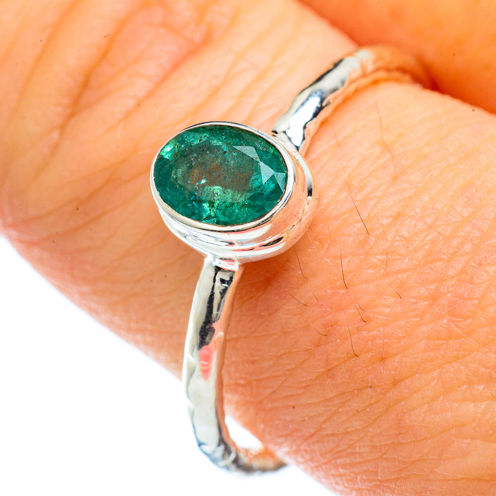 Zambian Emerald Rings handcrafted by Ana Silver Co - RING42383