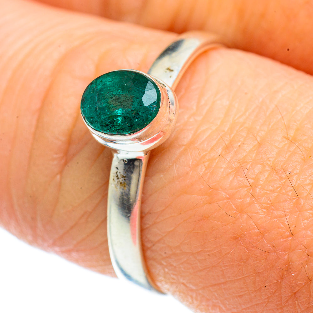 Zambian Emerald Rings handcrafted by Ana Silver Co - RING42428