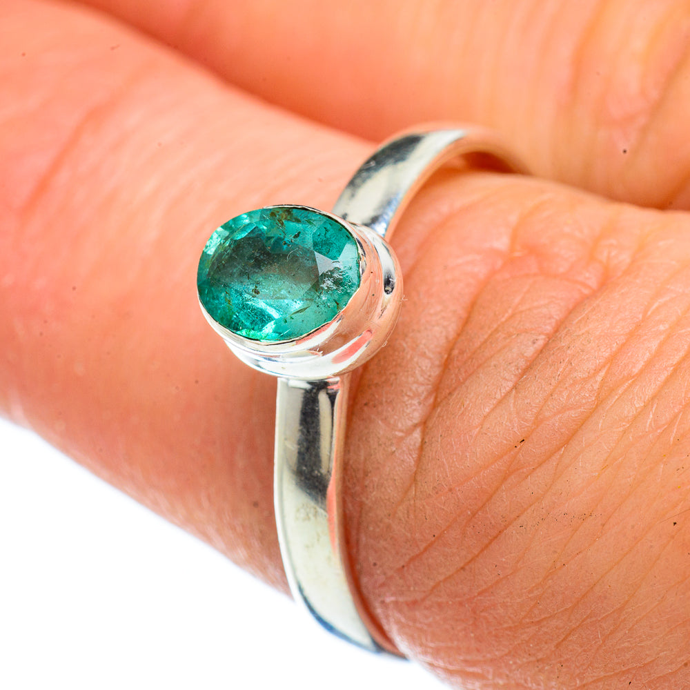 Zambian Emerald Rings handcrafted by Ana Silver Co - RING42499