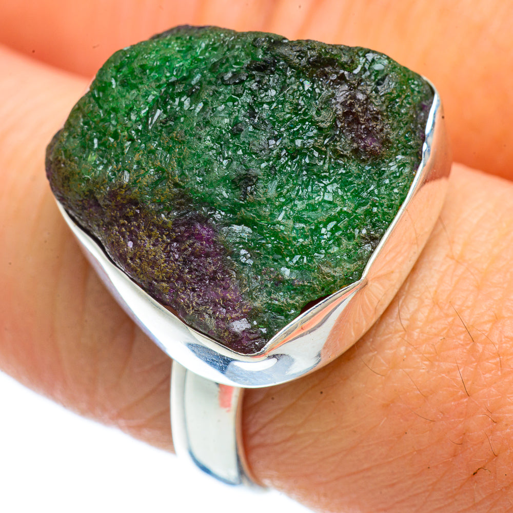 Ruby Zoisite Rings handcrafted by Ana Silver Co - RING42500
