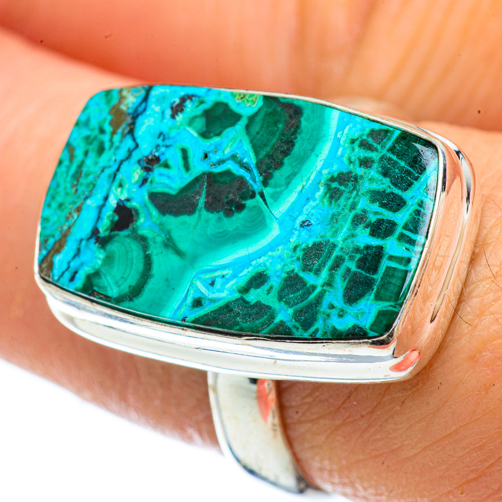 Malachite In Chrysocolla Rings handcrafted by Ana Silver Co - RING42563