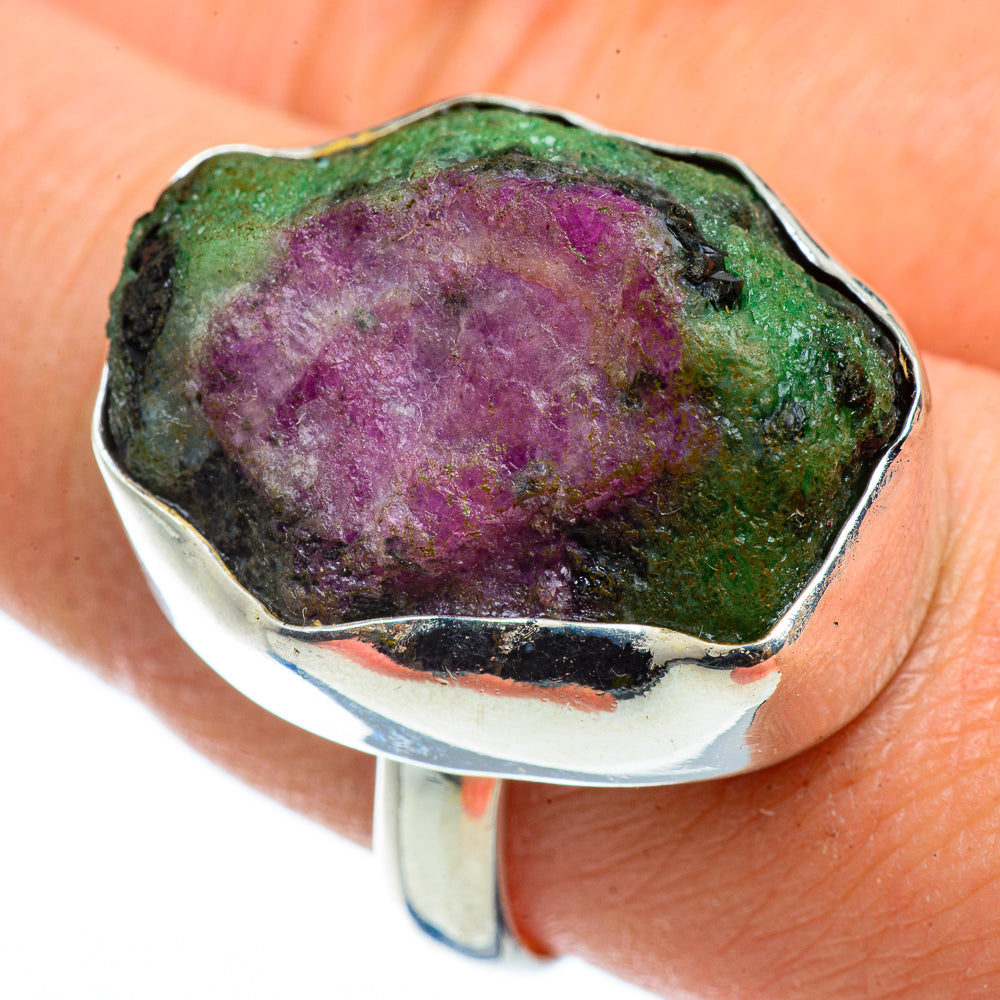 Ruby Zoisite Rings handcrafted by Ana Silver Co - RING43016