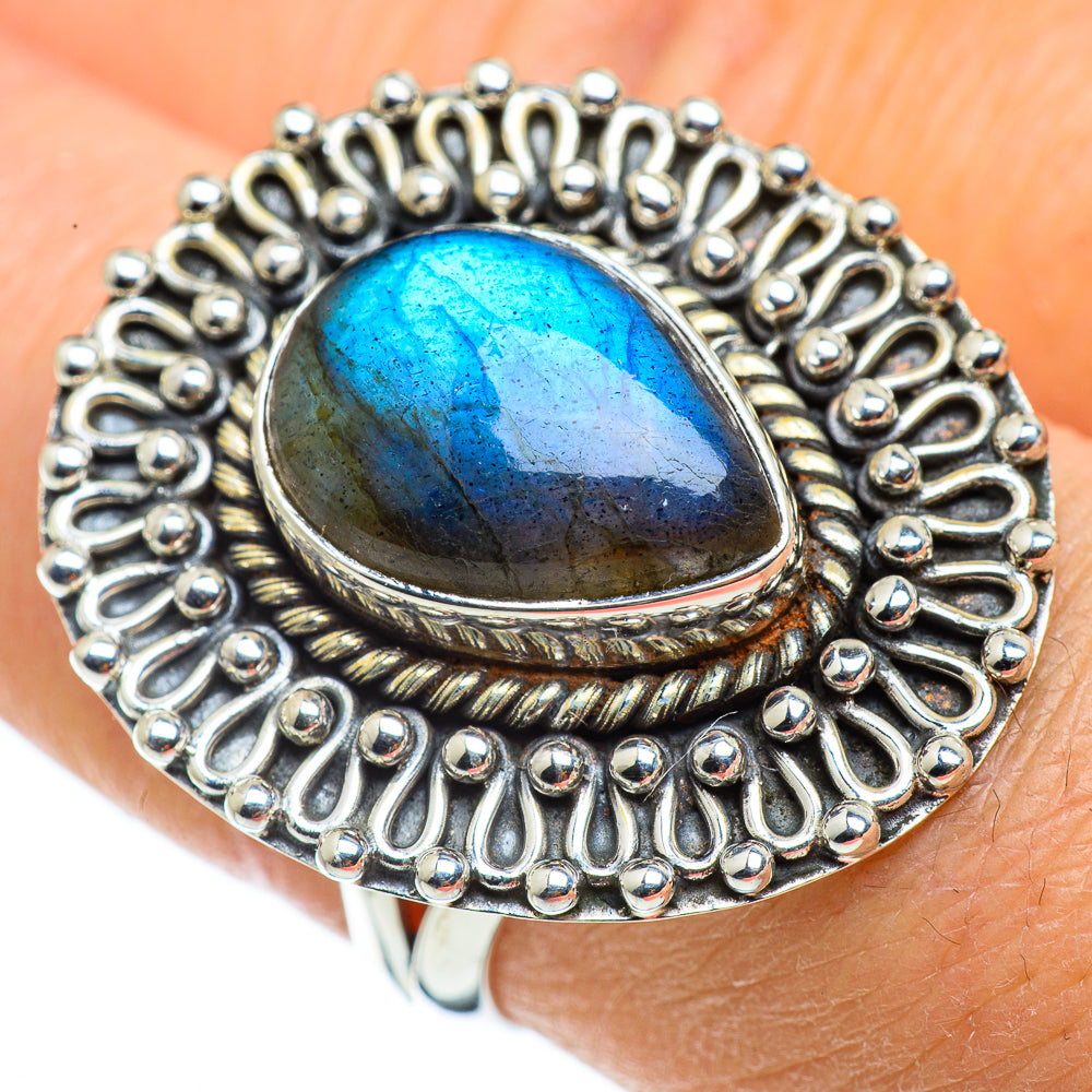 Labradorite Rings handcrafted by Ana Silver Co - RING43089