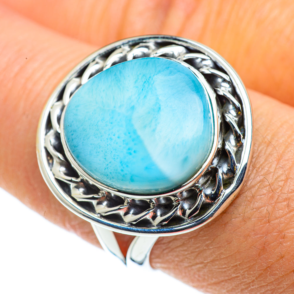 Larimar Rings handcrafted by Ana Silver Co - RING43117