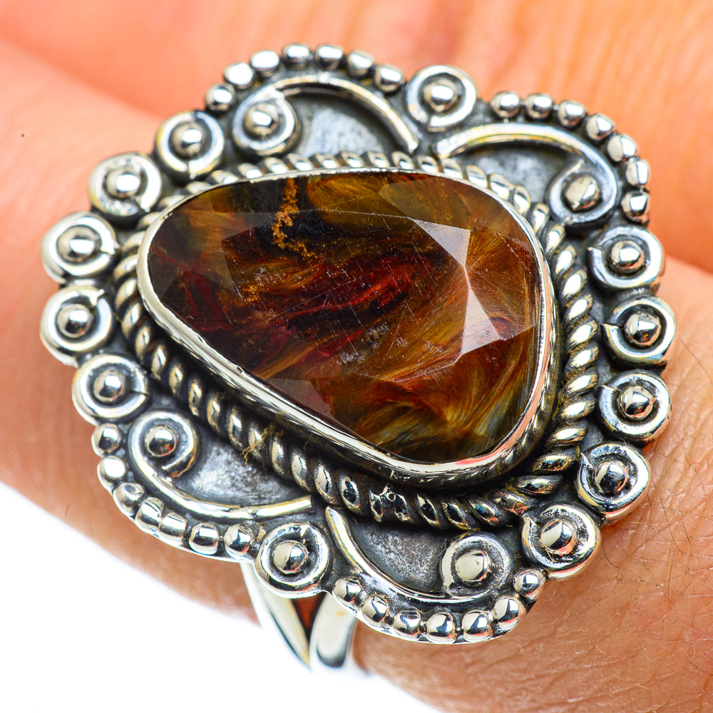 Golden Pietersite Rings handcrafted by Ana Silver Co - RING43128