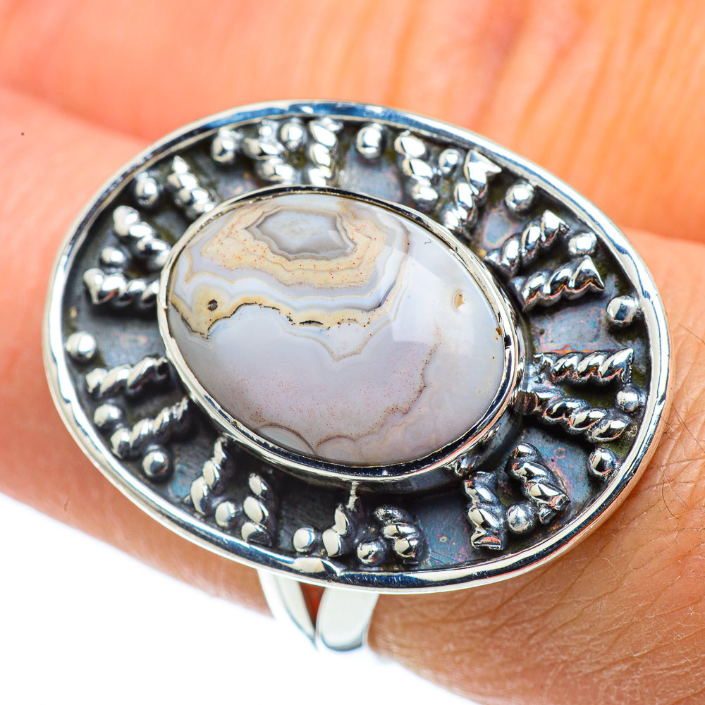 Laguna Lace Agate Rings handcrafted by Ana Silver Co - RING43138