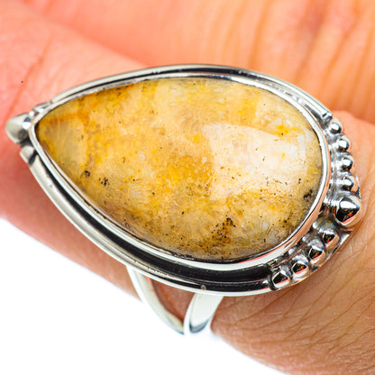 Fossil Coral Rings handcrafted by Ana Silver Co - RING43155