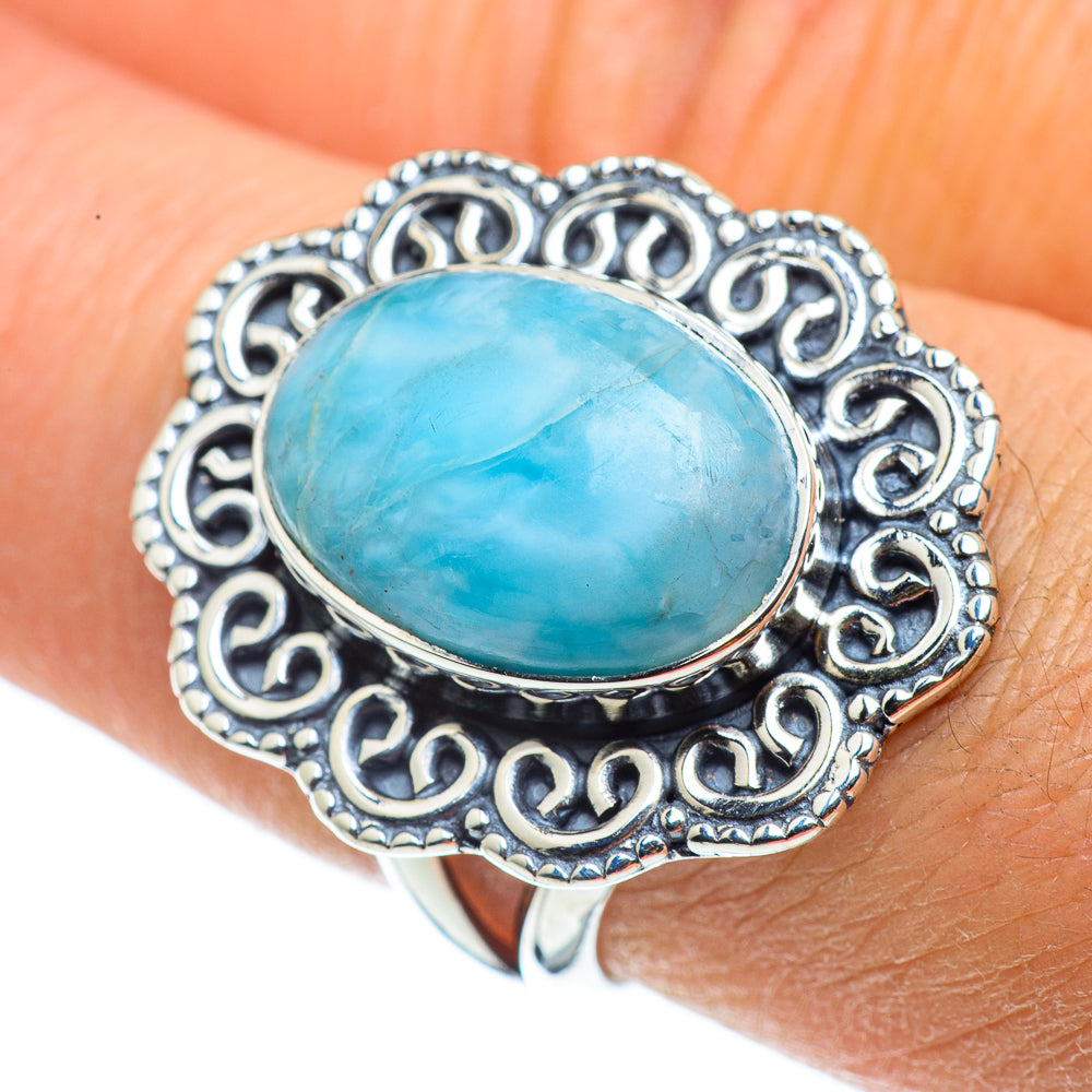 Larimar Rings handcrafted by Ana Silver Co - RING43173