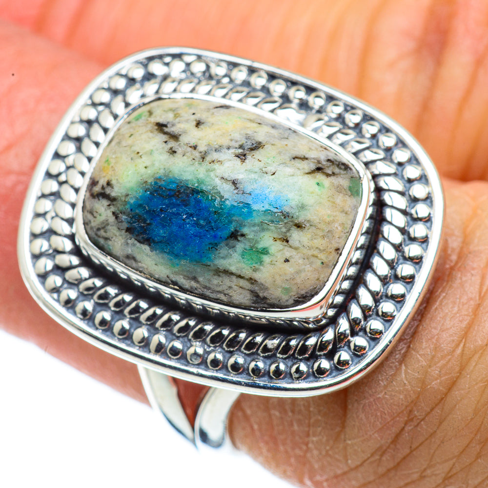 K2 Blue Azurite Rings handcrafted by Ana Silver Co - RING43199