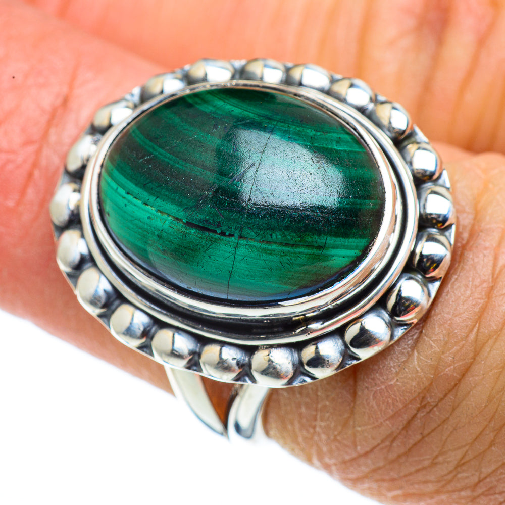 Malachite Rings handcrafted by Ana Silver Co - RING43203