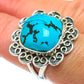 Tibetan Turquoise Rings handcrafted by Ana Silver Co - RING43227