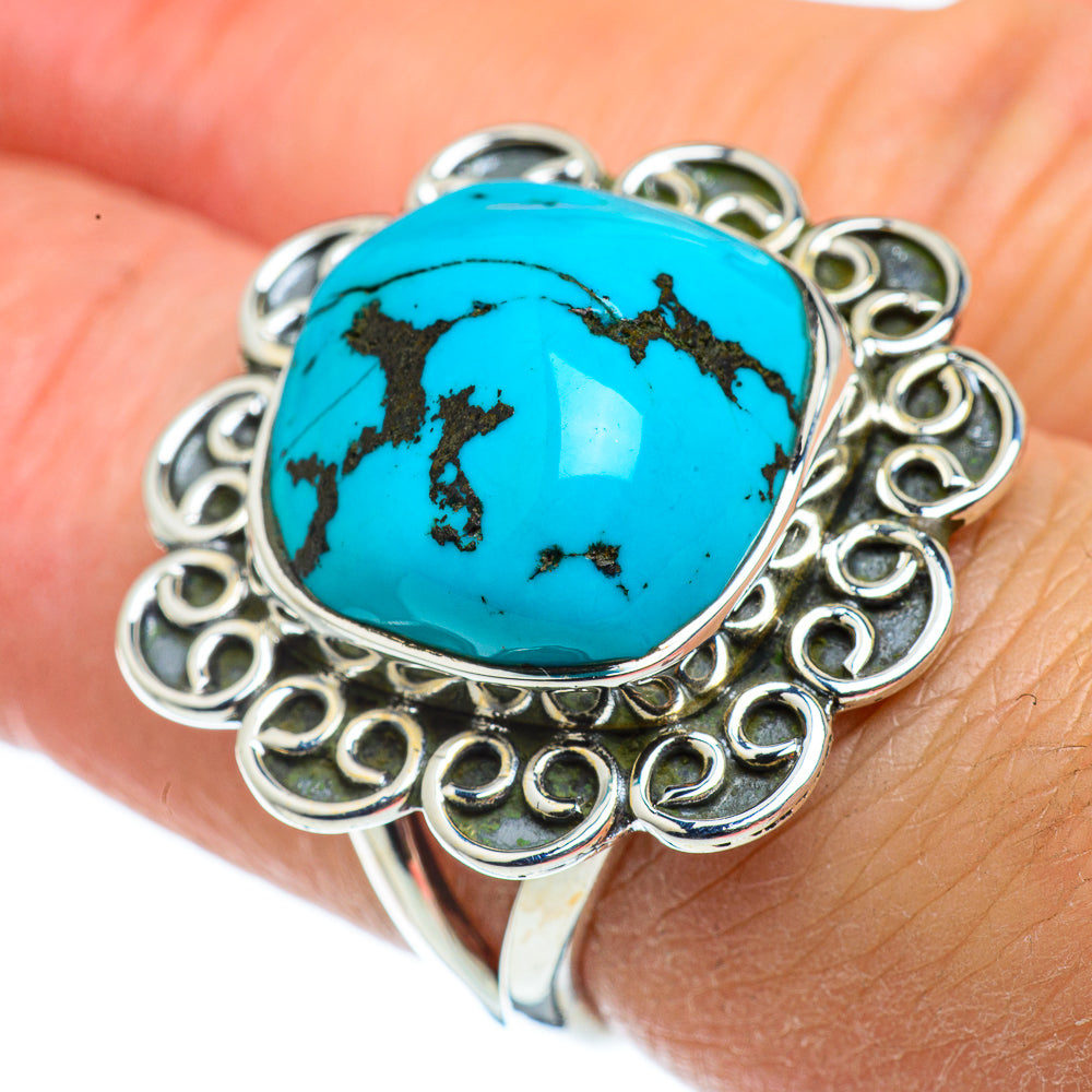 Tibetan Turquoise Rings handcrafted by Ana Silver Co - RING43227