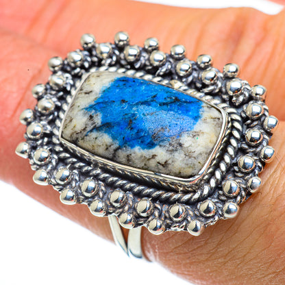 K2 Blue Azurite Rings handcrafted by Ana Silver Co - RING43228