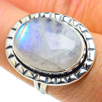 Rainbow Moonstone Rings handcrafted by Ana Silver Co - RING43243