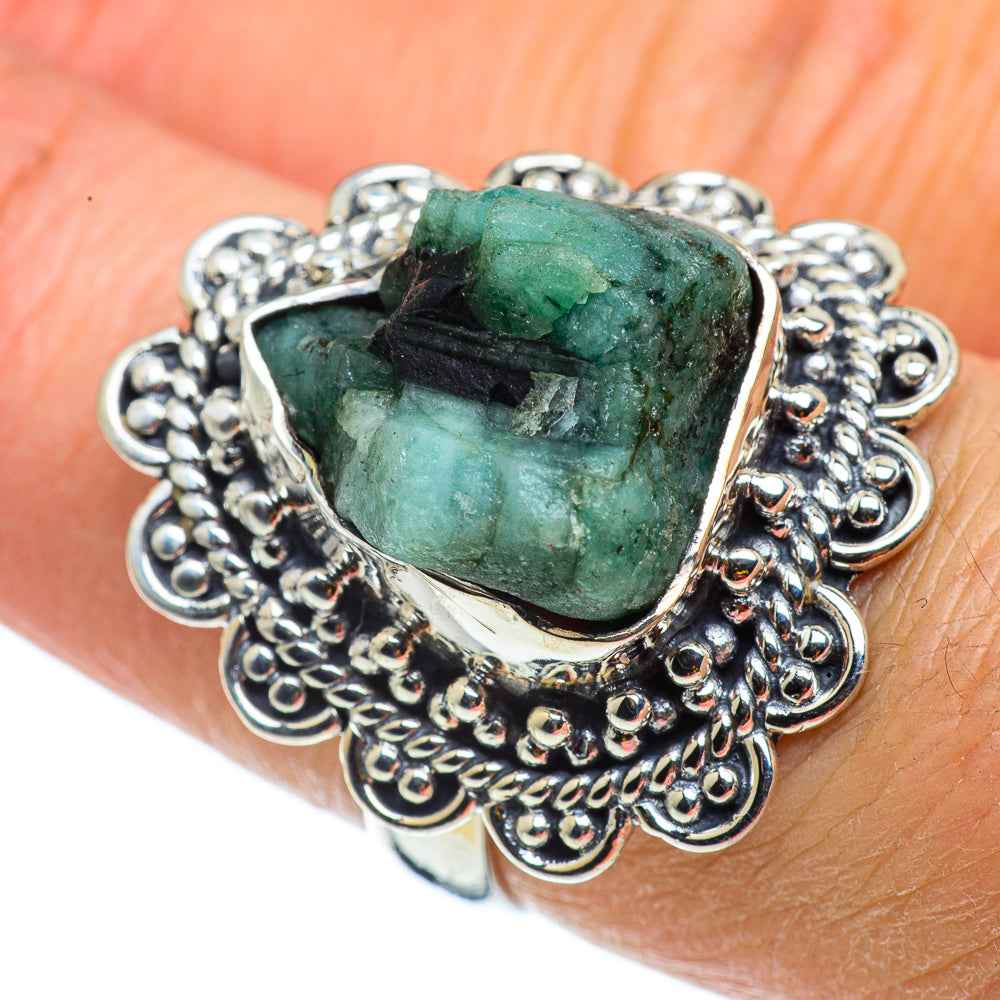 Green Tourmaline Rings handcrafted by Ana Silver Co - RING43254
