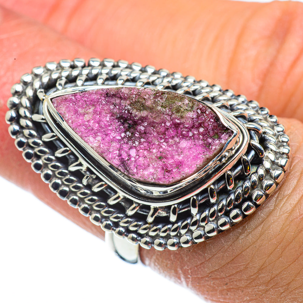 Ruby Fuchsite Druzy Rings handcrafted by Ana Silver Co - RING43312