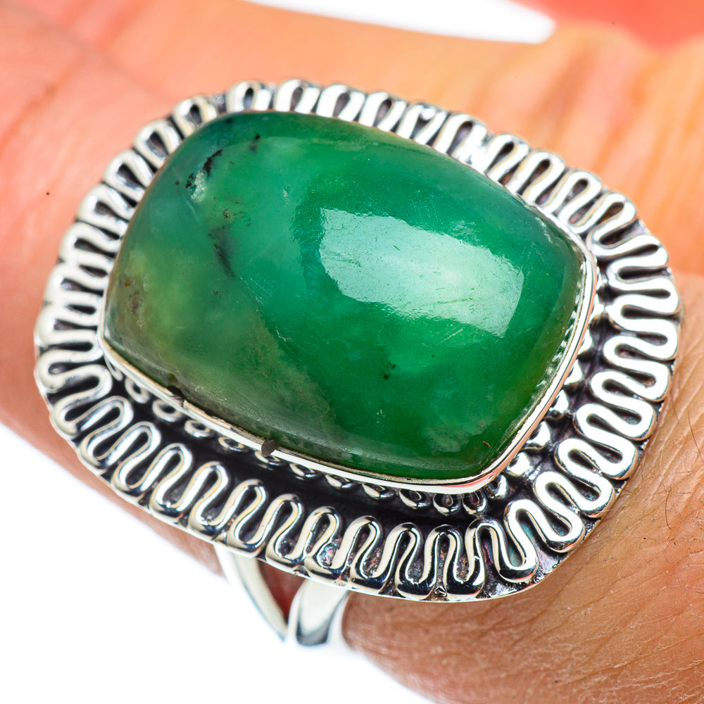 Chrysoprase Rings handcrafted by Ana Silver Co - RING43349