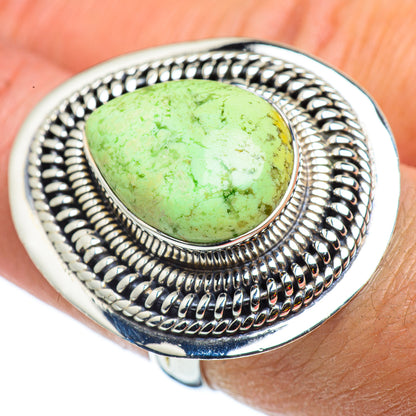 Lemon Chrysoprase Rings handcrafted by Ana Silver Co - RING43350