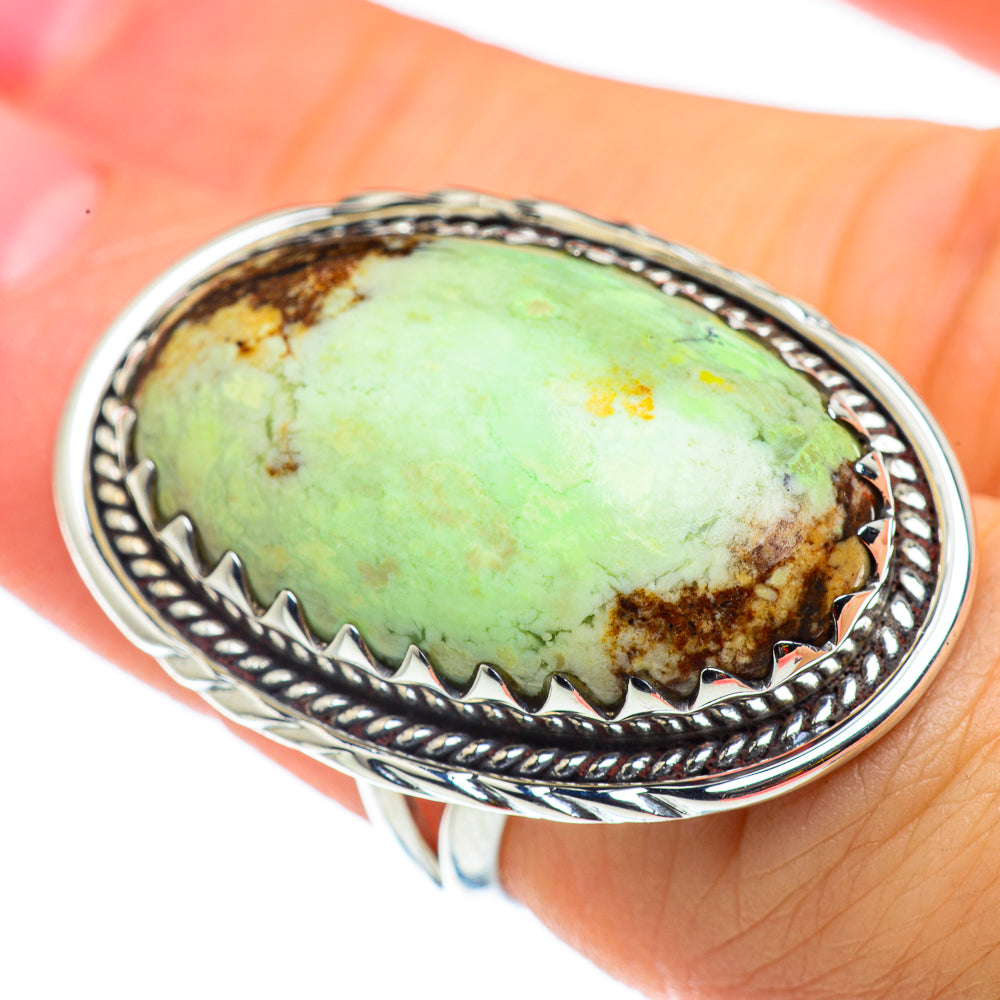 Lemon Chrysoprase Rings handcrafted by Ana Silver Co - RING43394