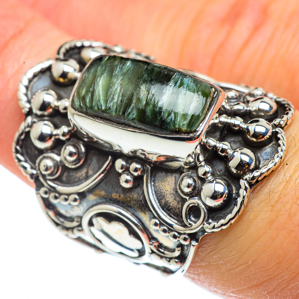 Seraphinite Rings handcrafted by Ana Silver Co - RING43424