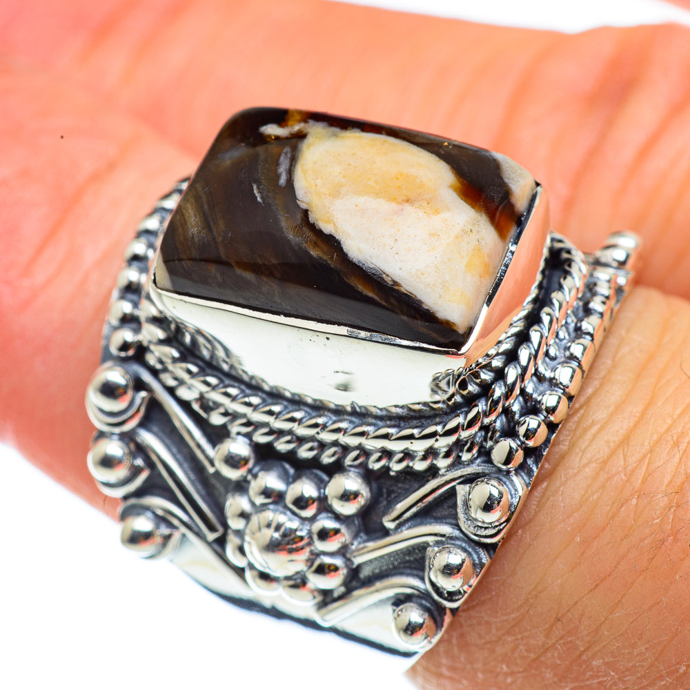 Peanut Wood Jasper Rings handcrafted by Ana Silver Co - RING43437