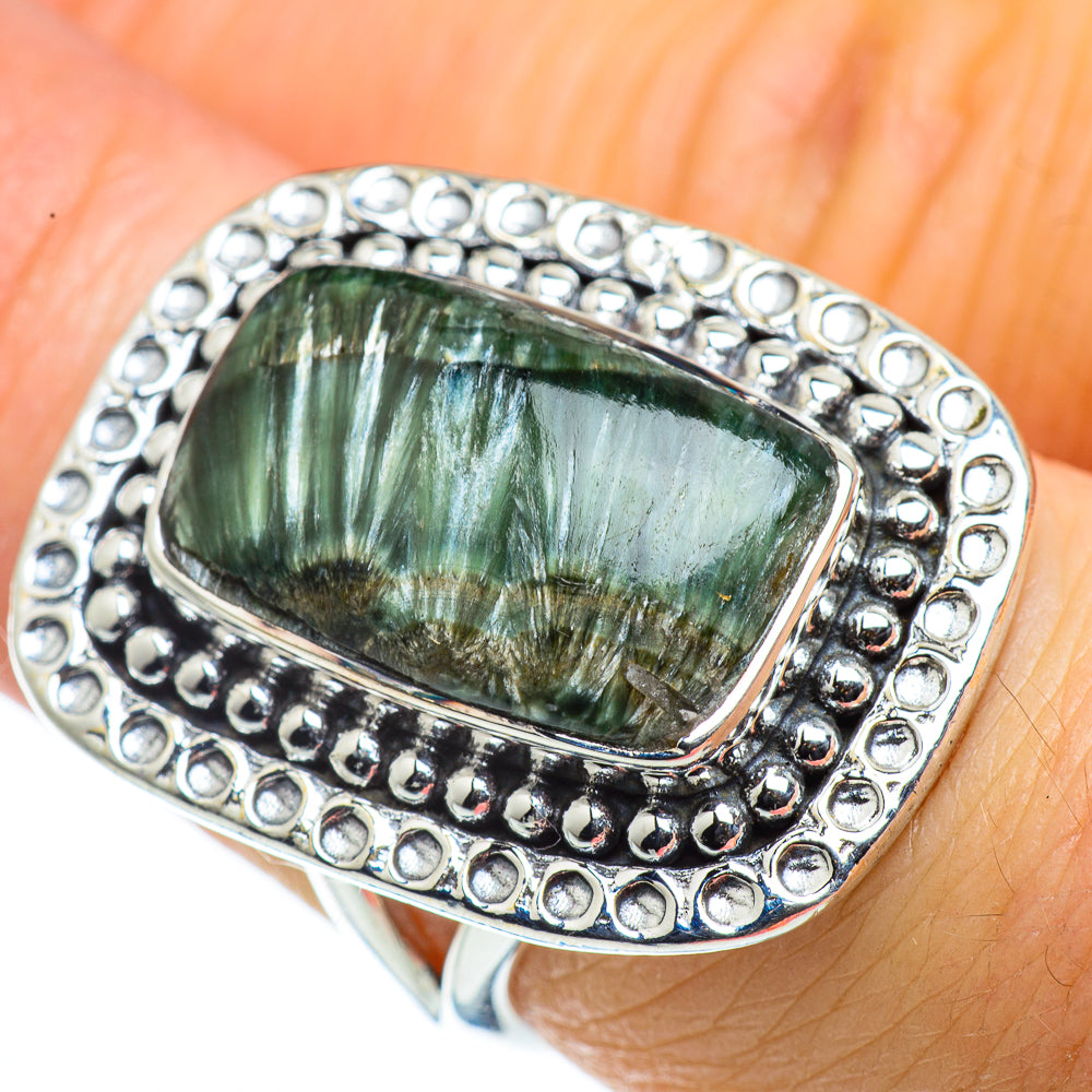 Seraphinite Rings handcrafted by Ana Silver Co - RING43492