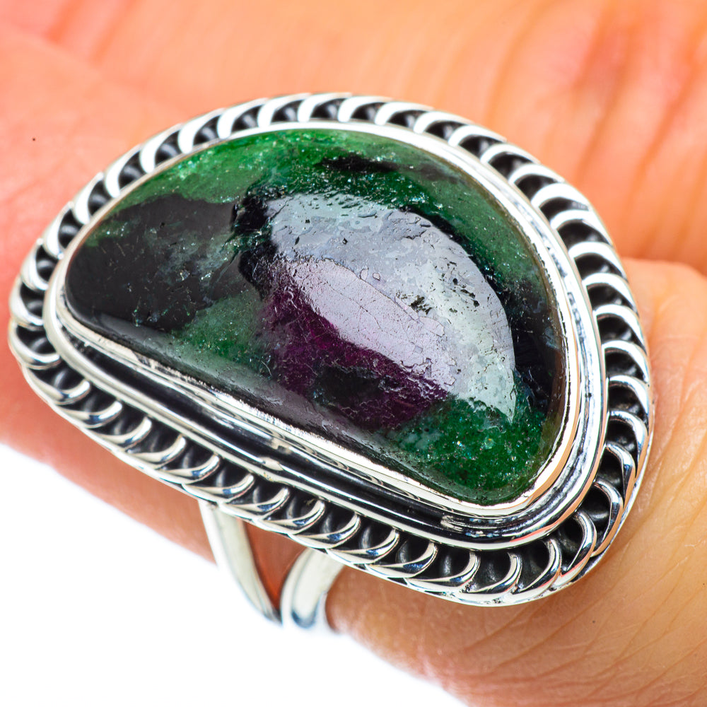 Ruby Zoisite Rings handcrafted by Ana Silver Co - RING43526