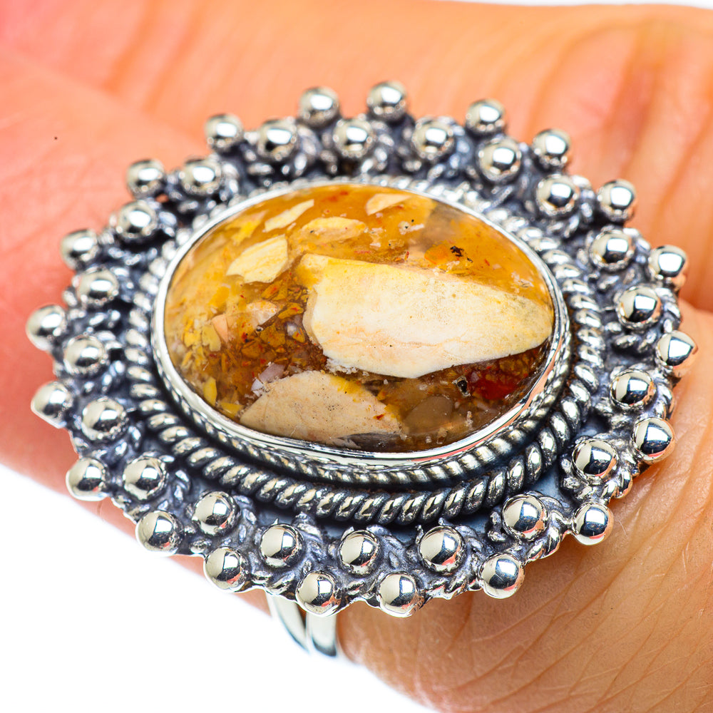 Brecciated Mookaite Rings handcrafted by Ana Silver Co - RING43557