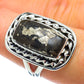 Pyrite In Black Onyx Rings handcrafted by Ana Silver Co - RING43613