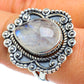 Rainbow Moonstone Rings handcrafted by Ana Silver Co - RING43618