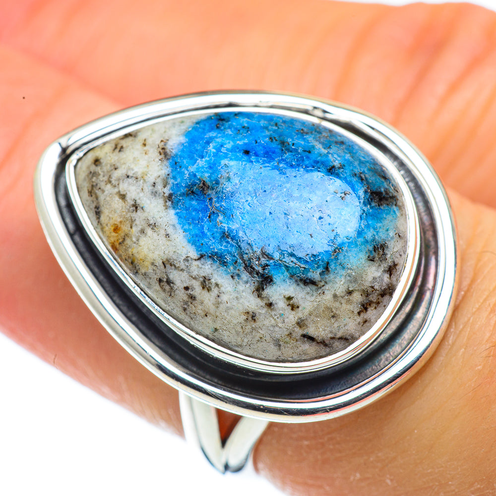 K2 Blue Azurite Rings handcrafted by Ana Silver Co - RING43670