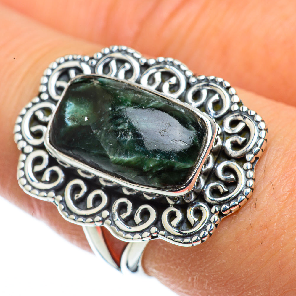 Seraphinite Rings handcrafted by Ana Silver Co - RING43689