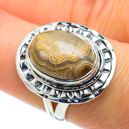 Laguna Lace Agate Rings handcrafted by Ana Silver Co - RING43694