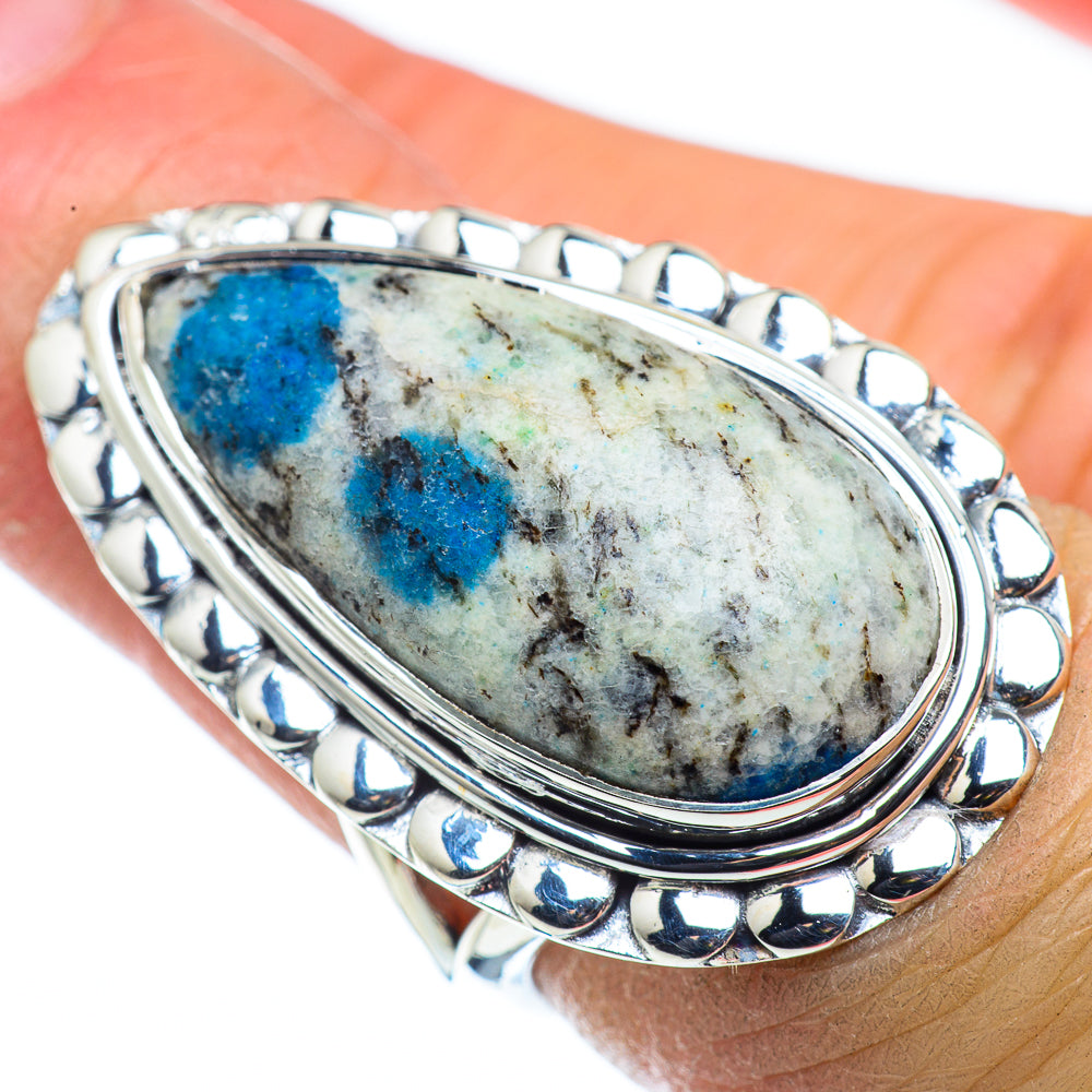 K2 Blue Azurite Rings handcrafted by Ana Silver Co - RING43762