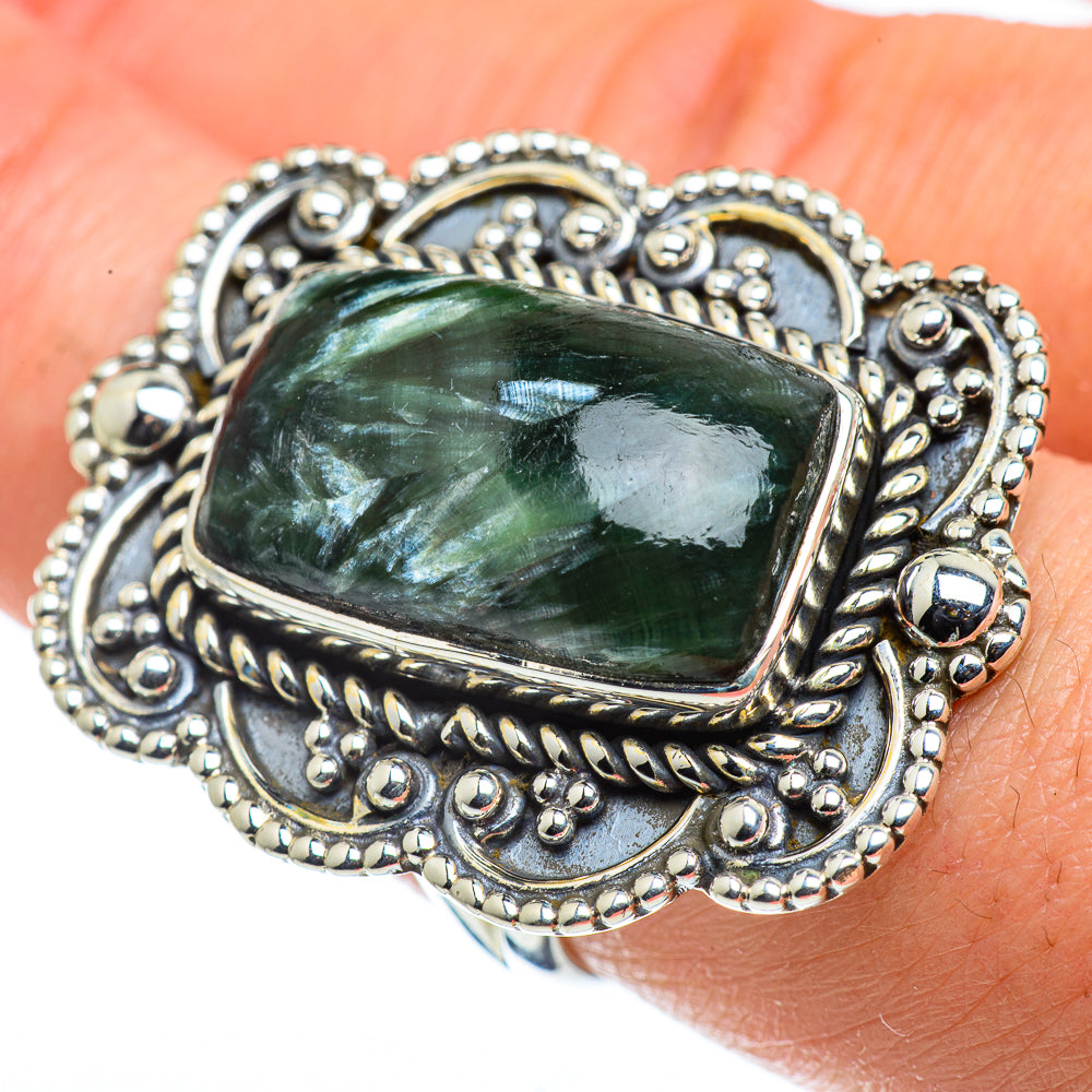 Seraphinite Rings handcrafted by Ana Silver Co - RING43807