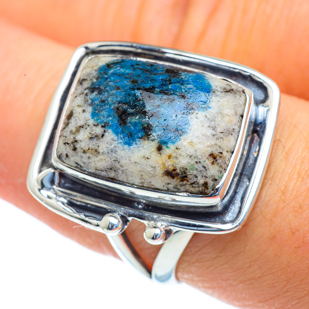 K2 Blue Azurite Rings handcrafted by Ana Silver Co - RING43891